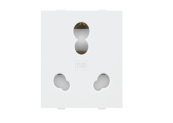 Roma White, 25 & 10A, Twin Socket(Heavy Duty)