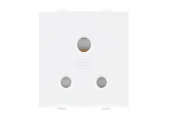 Roma White, 6A, 3 Pin Socket with ISI
